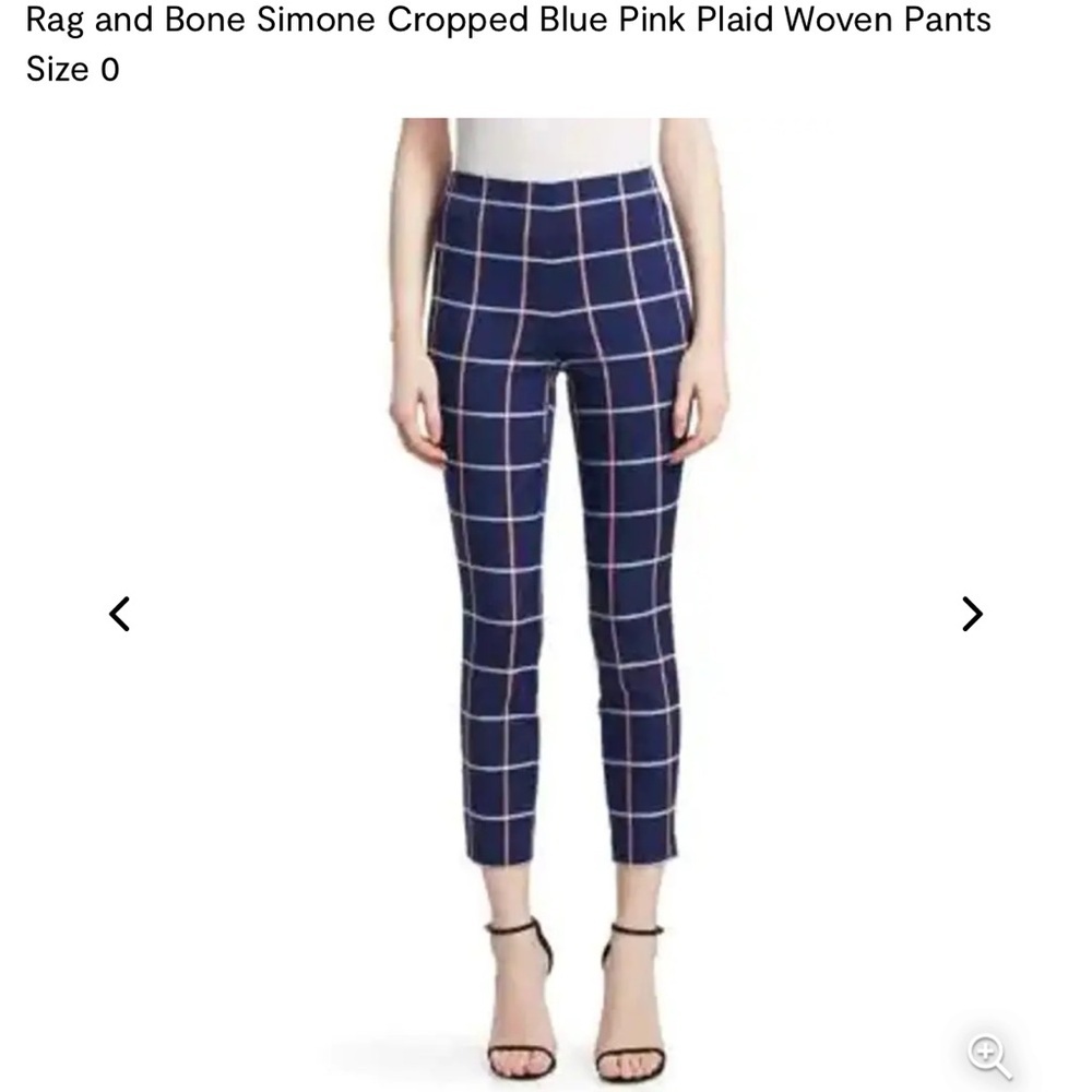 Rag & Bone Blue Plaid Ankle Skinnies.